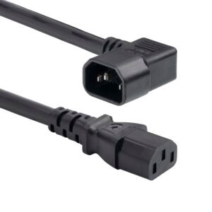 6ft (1.8m) Heavy Duty Power Cord, Right Angle C14 to C13, PDU Power Cord, 15A 250V, 14AWG, Heavy Gauge Power Cable, TAA Compliant, UL Listed