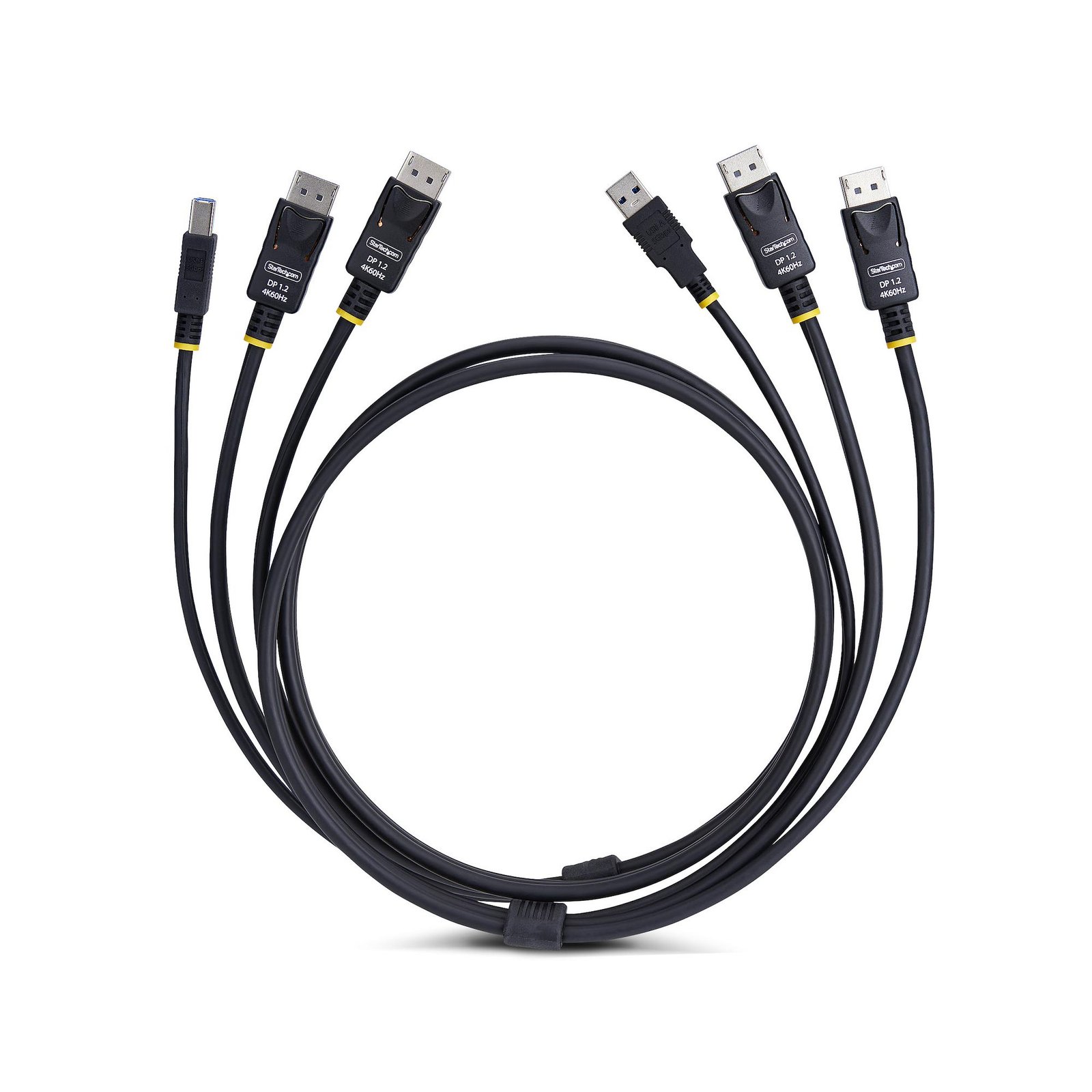 6ft (1.8m) Dual-DisplayPort and USB 5Gbps KVM Cable, 4K 60Hz, Universally Compatible DP 1.2/USB 3.0 Combo Cable for Dual-Monitor KVM Switches - Image 2