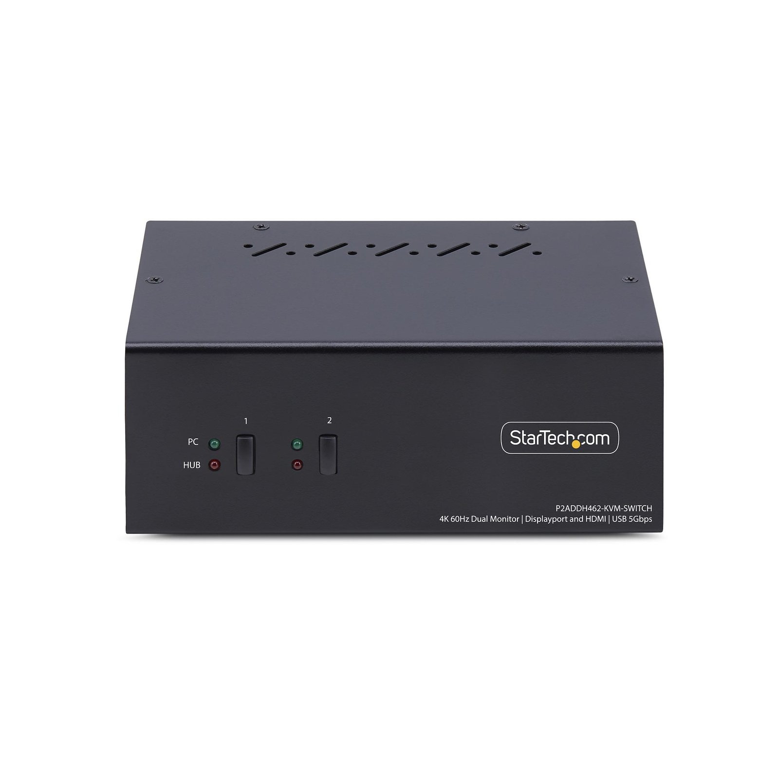 2-Port Dual-Monitor DisplayPort and HDMI KVM Switch, 4K 60Hz, 1x HDMI & 1x DP Monitor, 2-Port USB 5Gbps Hub, 2x USB HID Ports, TAA Compliant - Image 2