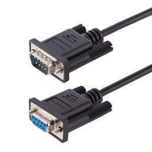 3m RS232 Serial Null Modem Cable, Crossover Serial Cable w/Al-Mylar Shielding, DB9 Serial COM Port Cable Female to Male, Compatible w/DTE