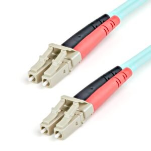 1m (3ft) LC/UPC to LC/UPC OM3 Multimode Fiber Optic Cable, Full Duplex 50/125µm Zipcord Fiber Cable, 100G, Low Insertion Loss, LSZH Fiber