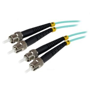 10m 10 Gb Aqua ST/ST Duplex 50/125 Multimode LSZH Fiber Cable - Fiber Jumper Cord