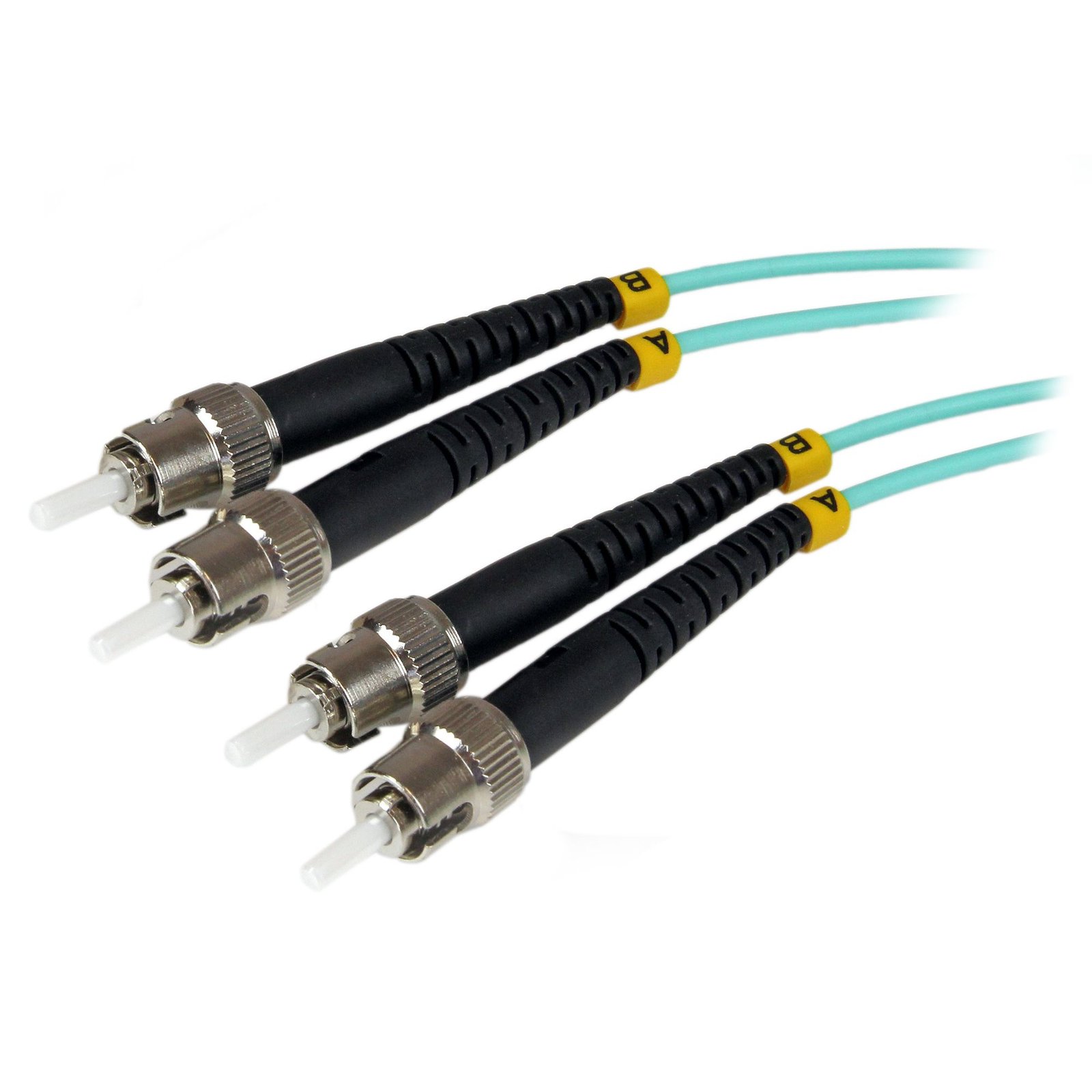 10m 10 Gb Aqua ST/ST Duplex 50/125 Multimode LSZH Fiber Cable - Fiber Jumper Cord
