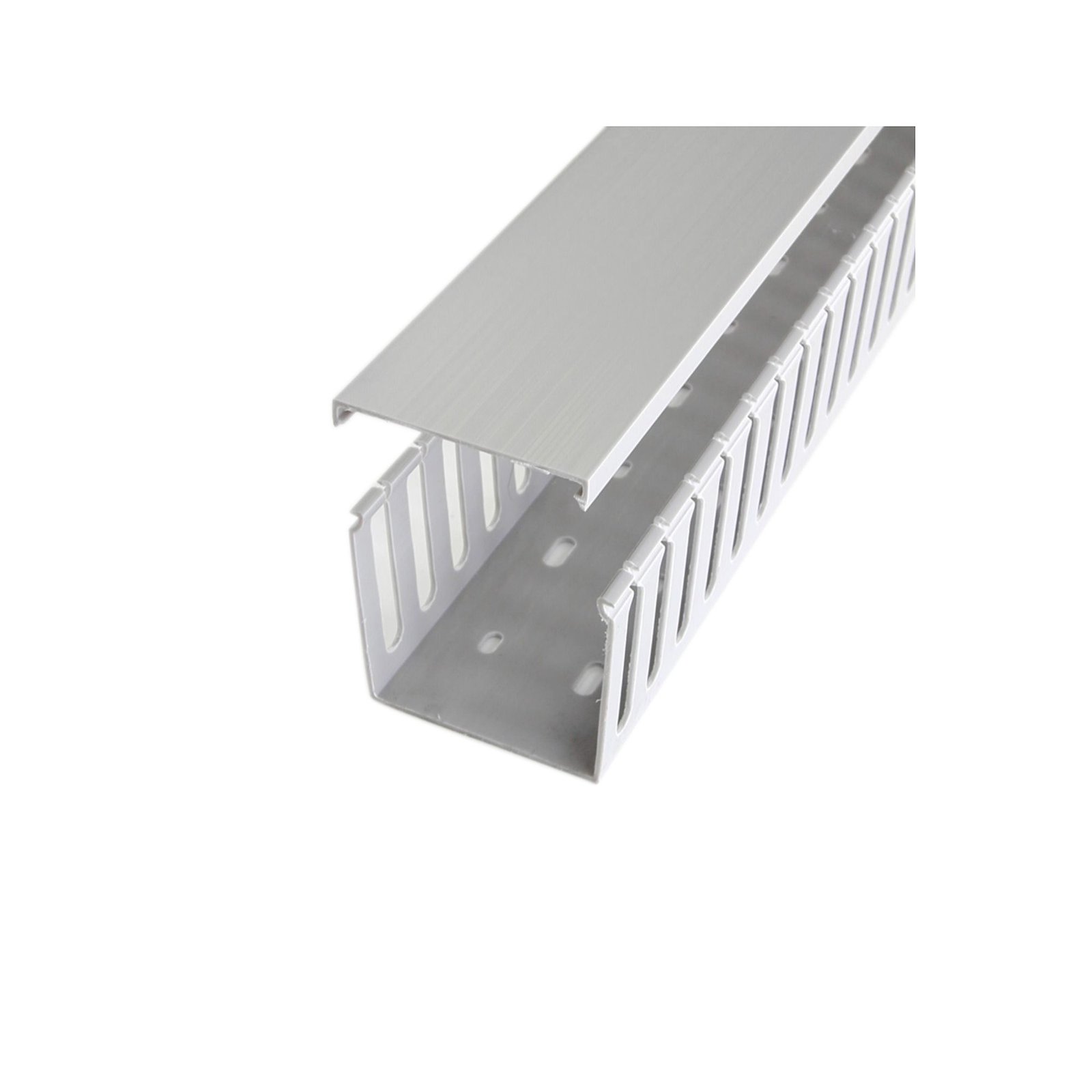 3x3in Open Slot Wiring Cable Raceway Duct with Cover, Server Rack Cable Management, Cable Cover Duct, Cord Hider / Organizer, PVC Cable