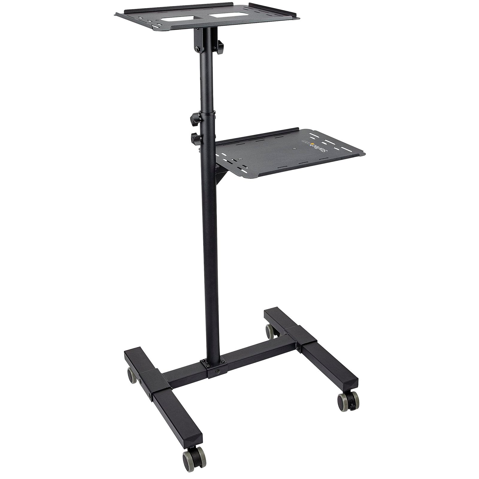 Mobile Projector and Laptop Stand/Cart - Heavy Duty Portable Projector Stand (2 Shelves, hold 22lb/10kg each) - Height Adjustable Rolling
