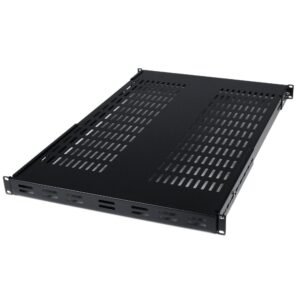 1U Adjustable Vented Server Rack Mount Shelf - 175lbs - 19.5 to 38in Adjustable Mounting Depth Universal Tray for 19" AV/ Network Equipment