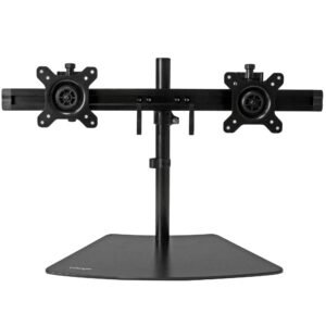 Dual-Monitor Stand - Horizontal - Black - For up to 24" (17.6lb/8kg) Displays