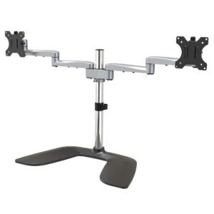 Dual Monitor Stand - Ergonomic Desktop Monitor Stand for up to 32" (17.6lb/8kg) VESA Displays - Free-Standing Articulating Universal