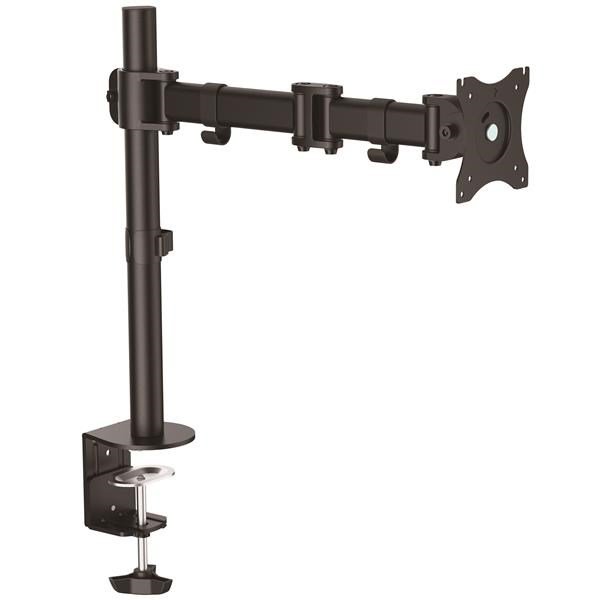 Desk Mount Monitor Arm for up to 34" (17.6lb/8kg) VESA Compatible Displays - Articulating Pole Mount Single Monitor Arm - Ergonomic Height