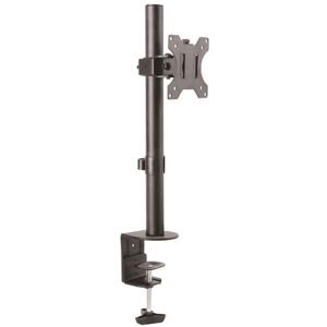 Single Monitor Desk Mount - Single Screen Heavy Duty Pole Mount for up to 34" (17.6lb/8kg) VESA Compatible Displays - Ergonomic Height