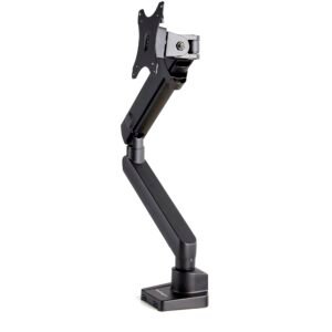 Desk Mount Monitor Arm with 2x USB 3.0 ports, Slim Full Motion Single Monitor Mount, up to 34" (17.6lb/8kg) VESA Display, Clamp/Grommet