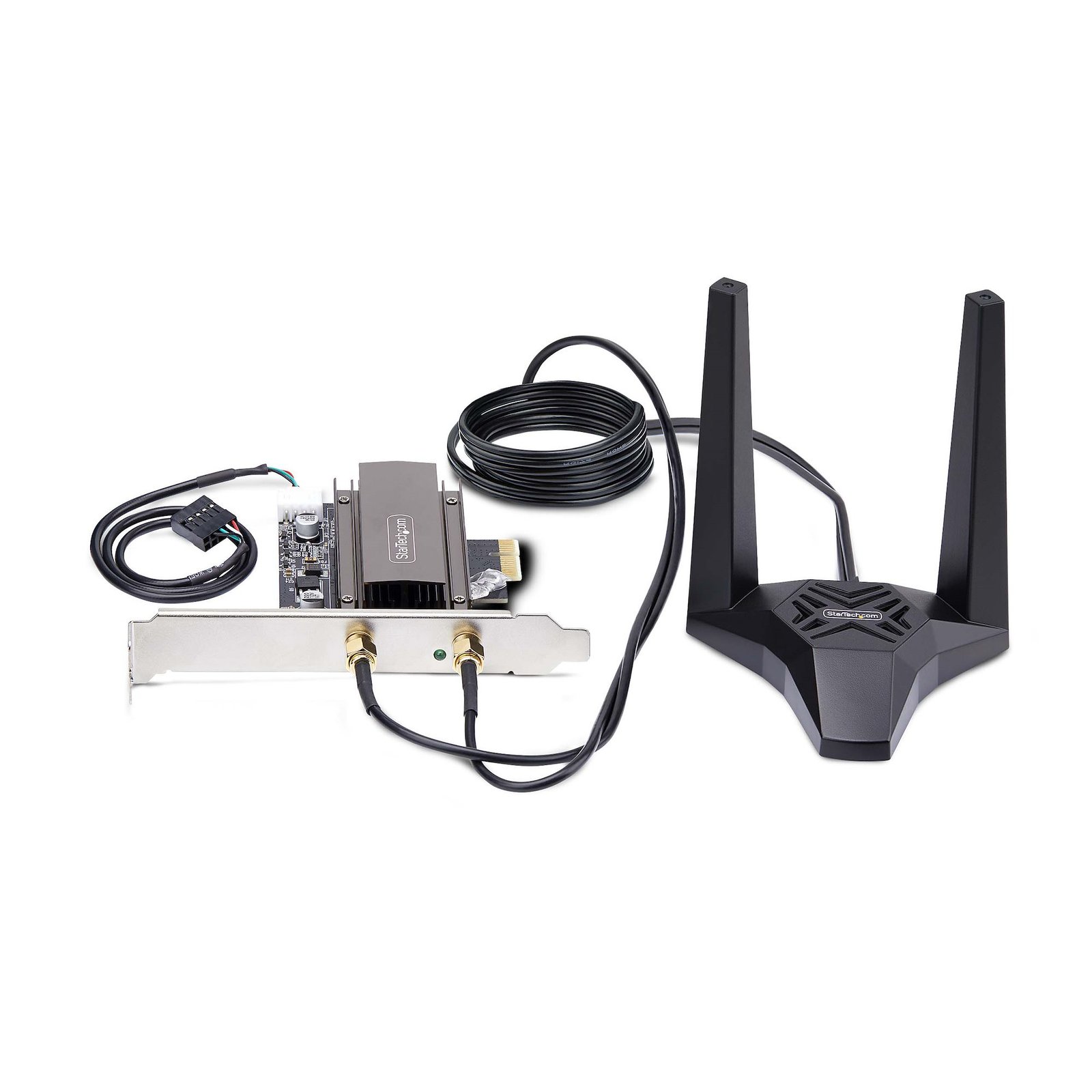 Wi-Fi 6E PCIe Network Card with Bluetooth 5.3, Magnetic Antenna Base with 3.6ft Cables, Tri-Band 802.11ax, AX5400 WiFi NIC, Windows/Linux - PCI Express Wi-Fi Card for PC - Image 3