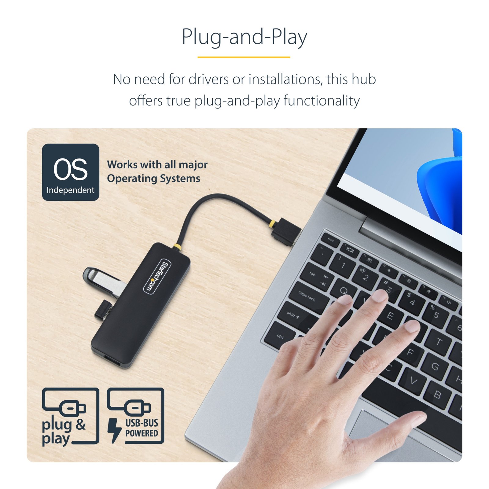 4-Port USB-A Hub, 5Gbps, Bus Powered, Small Travel Mini USB Hub, Multi-Port USB 3.0 Splitter, Portable USB Hub, Overcurrent Protection (OCP) - Image 13