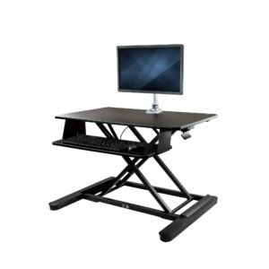 Sit-Stand Desk Converter with Monitor Arm - 35” Wide Work Surface - For up to 30" Monitor