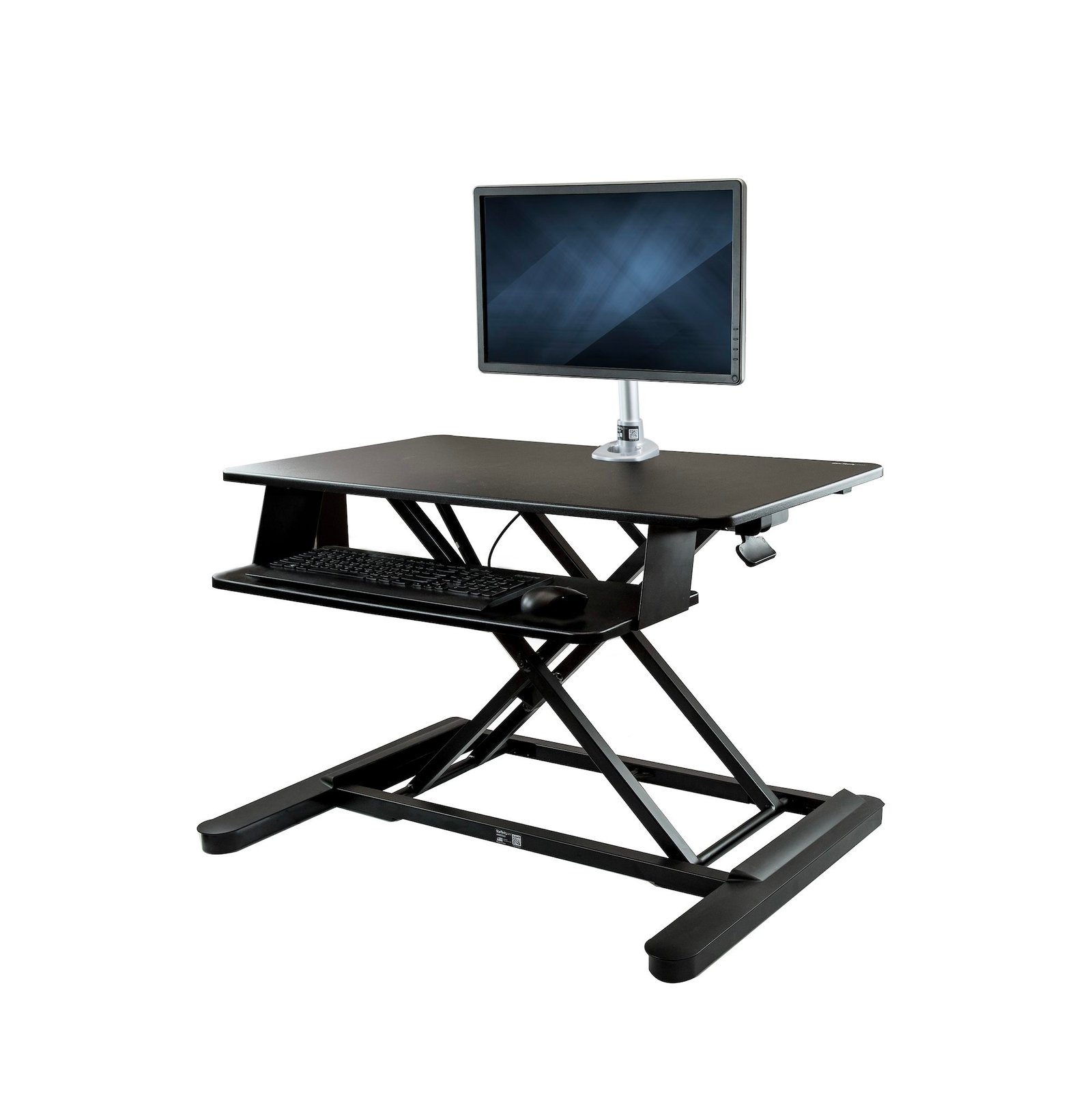 Sit-Stand Desk Converter with Monitor Arm - 35” Wide Work Surface - For up to 30" Monitor