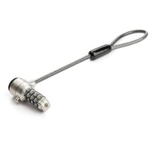Universal Laptop Cable Lock Expansion Loop - 6” (15cm) Anti Theft 4-Digit Combination K-Slot Lock - Computer Security Cable to Create