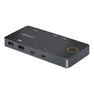 2-Port USB-C KVM Switch, Single-4K 60Hz HDMI Monitor, Dual-100W Power Delivery Pass-through Ports, Bus Powered, USB Type-C/USB4/Thunderbolt