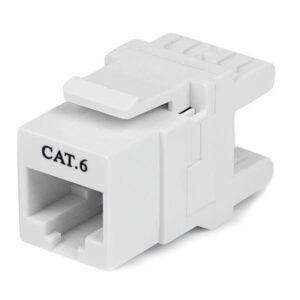 180° Cat 6 Keystone Jack - RJ45 Ethernet Cat6 Wall Jack White - 110 Type