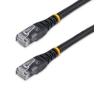 6 ft. CAT6 Ethernet cable - 10 Pack - ETL Verified - Black CAT6 Patch Cord - Molded RJ45 Connectors - 24 AWG Copper Wire – UTP Cable