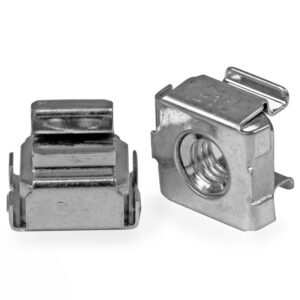 100-Pack M5 Square Hole Cage Nuts and Installation Tool for 19" or 10" Server Racks, Cabinets and Enclosures, Silver - TAA