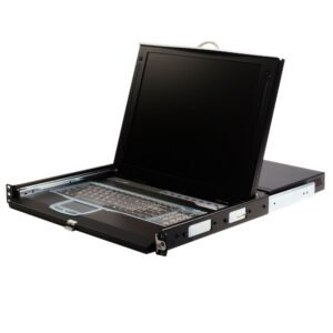 1U 17" Rackmount LCD Console with Integrated 16 Port IP KVM Switch