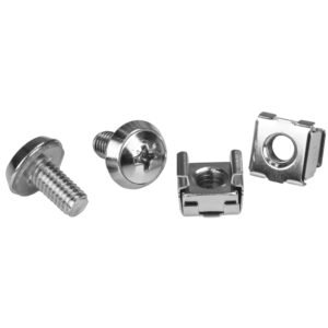 20-Pack M6 12mm Screws, Square Hole Cage Nuts and Installation Tool, Hardware Mounting Kit for 19" or 10" Server Racks, Cabinets and