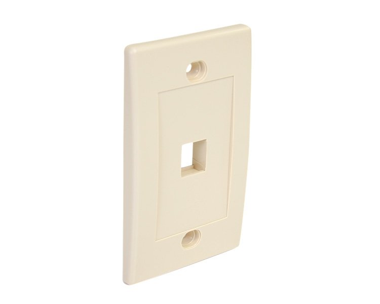Single Outlet RJ45 Universal Wall Plate - Ivory - Image 2