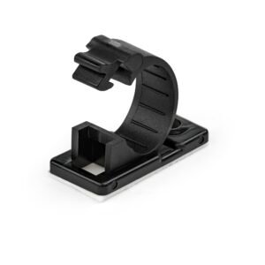 100 Adhesive Cable Management Clips Black - Network/Ethernet/Office Desk/Computer Cord Organizer - Sticky Cable/Wire Holders - Nylon Self