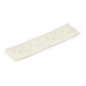 100 Pack Cable Tie Mounts with Adhesive Tape for 0.13 in. (3.2 mm) Wide Ties - Nylon/Plastic Zip Tie Mounts - Electrical/Network Cable Wrap