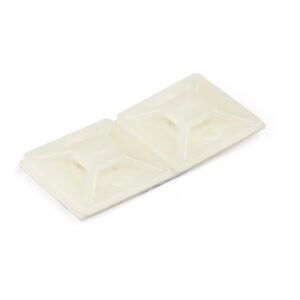 100 Pack Cable Tie Mounts with Adhesive Tape for 0.18 in. (4.6 mm) Wide Ties - Nylon/Plastic Zip Tie Mounts - Electrical/Network Cable Wrap