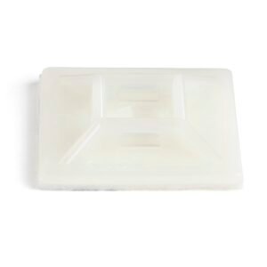 100 Pack Cable Tie Mounts with Adhesive Tape for 0.21 in. (5.5 mm) Wide Ties - Nylon/Plastic Zip Tie Mounts - Electrical/Network Cable Wrap