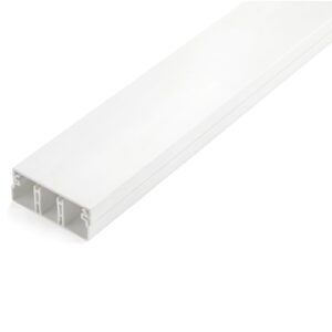 Solid Cable Management Raceway with Cover, 2"(50mm)W x 3/4"(20mm)H - 6.5ft(2m) length, 3 Compartment Network Cable Hider - Wire Duct