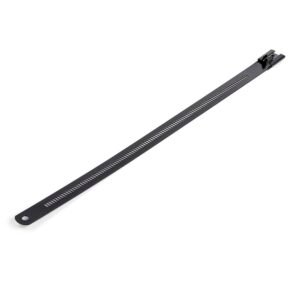 9"(22cm) Metal Cable Ties - 1/4"(7mm) wide, 2-1/4"(55mm) Bundle Dia. 100lb(45kg) Tensile Strength, Nylon Coated 316 Stainless Steel, Self