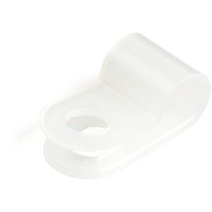 100 Pack Screw Mount Cable Clamps - Small 5mm Bundle Cable Fastener/Holder - R-Type Single Reusable Nylon Clip - Screw Down Ethernet Cord