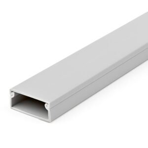 Solid Cable Management Raceway with Cover, 1-1/2"(38mm)W x 5/8"(16mm)H - 6.5ft(2m) length, Single Channel PVC Network/Power Cord Hider/Wall