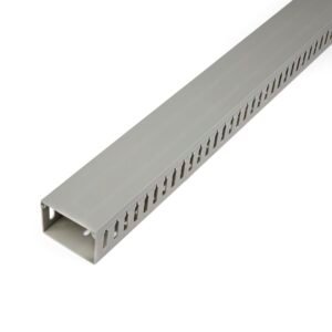 Open Slot Cable Management Raceway with Cover, 3"(75mm)W x 2"(50mm)H - 6.5ft(2m) length - 1/4"(8mm) Slots, PVC Network Cable Hider/Wall