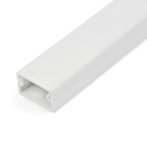 Solid Cable Management Raceway with Adhesive Tape & Cover, 3/4"(19mm)W x 3/8"(11mm)H - 3ft(1m) length, PVC Network/Power Cord Hider/Wall