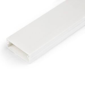 Solid Cable Management Raceway with Adhesive Tape & Cover, 1-1/4"(32mm)W x 3/8"(11mm)H - 3ft(1m) length, PVC Network/Power Cord Hider/Wall