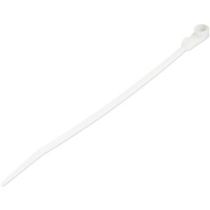 6"(15cm) Cable Ties with Mounting Hole - 1/8"(3mm) wide, 1-1/2"(40mm) Bundle Dia. 40lb(18kg) Tensile Strength, Nylon 66 Self Locking Ties