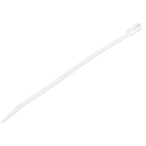 8"(20cm) Cable Ties with Mounting Hole - 1/8"(4mm) wide, 2"(52mm) Bundle Diameter, 50lb(22kg) Tensile Strength, Nylon 66 Self Locking Ties