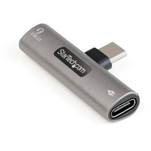 USB C Audio & Charge Adapter - USB-C Audio Adapter w/ USB-C Audio Headphone/Headset Port and 60W USB Type-C Power Delivery Pass-through