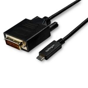 10ft (3m) USB C to DVI Cable - 1080p (Single Link) USB Type-C (DP Alt Mode HBR2) to DVI-Digital Video Adapter Cable - Works with