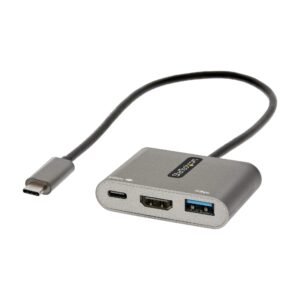 USB C Multiport Adapter, USB-C to HDMI 4K Video, 100W PD Pass-Through, USB 3.0 Hub 5Gbps (1xType-C/1xA), USB-C Mini Dock, USB-C Travel