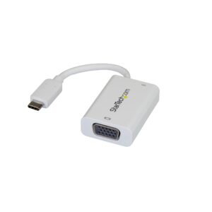 USB C to VGA Adapter with Power Delivery - 1080p USB Type-C to VGA Monitor Video Converter w/ Charging - 60W PD Pass-Through - Thunderbolt