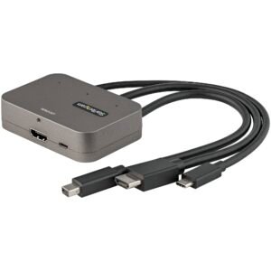 3-in-1 Multiport to HDMI Adapter - 4K 60Hz USB-C, HDMI or Mini DisplayPort to HDMI Converter for Conference Room - Digital AV Video Adapter