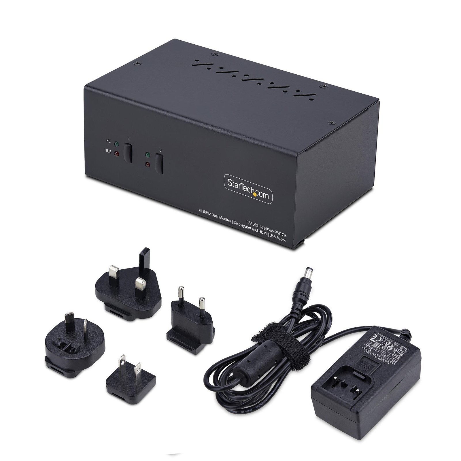 2-Port Dual-Monitor DisplayPort and HDMI KVM Switch, 4K 60Hz, 1x HDMI & 1x DP Monitor, 2-Port USB 5Gbps Hub, 2x USB HID Ports, TAA Compliant - Image 5