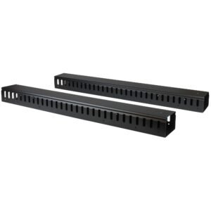 2-Pack 20U Vertical Cable Organizer with Finger Ducts, Vertical Cable Management Panel, 40U Rack-Mount Cable Raceway, 2x 3ft (91cm) Wire