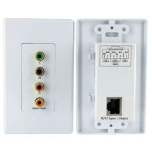 Component Wall Plate Video Extender over Cat 5 with Digital Audio