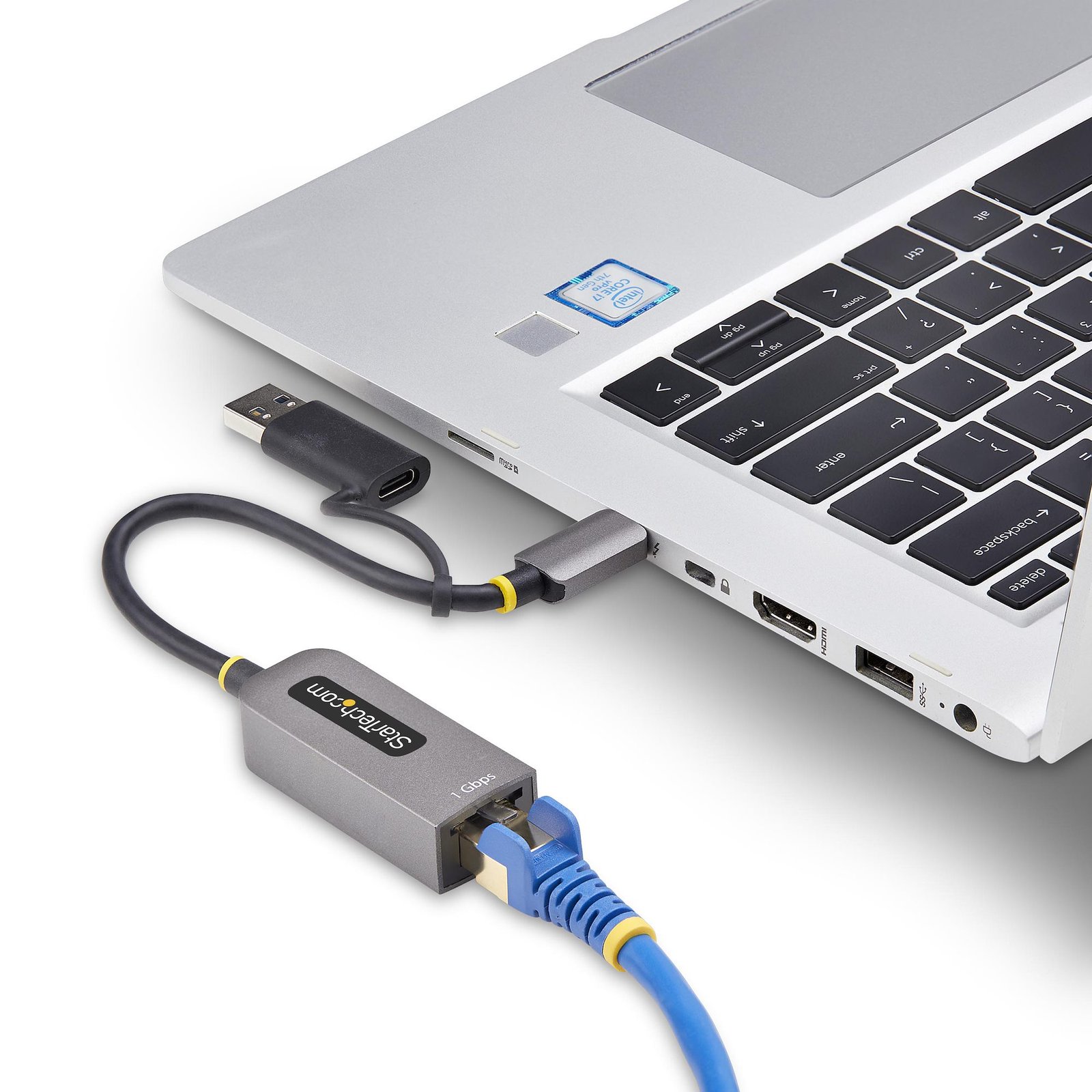 USB-C to Ethernet Adapter with USB-A Dongle, 10/100/1000Mbps, USB 3.0 to Gigabit Ethernet Network Adapter, 6in/15cm Attached Cable, USB GbE Adapter - Image 8