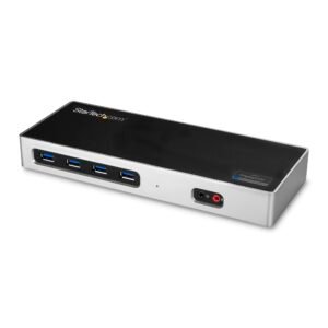 USB-C & USB-A Dock - Dual Monitor 4K 60Hz Dock DisplayPort + HDMI - Hybrid USB 3.0 Docking Station for USB-C or USB-A Laptops - 6x USB